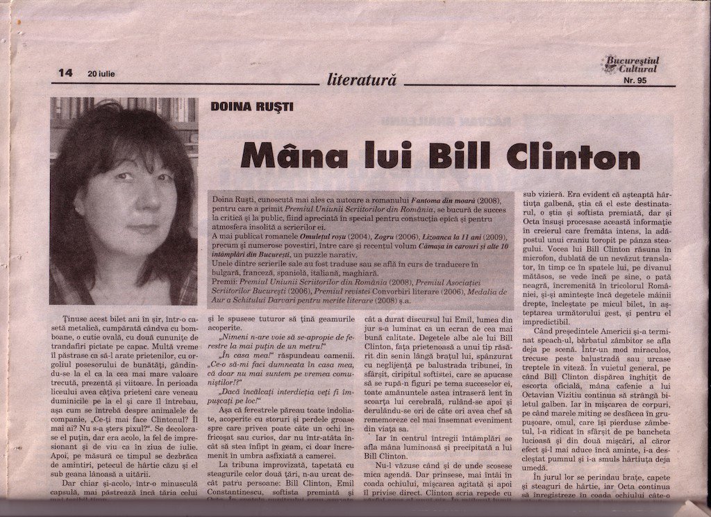 <i>Mâna lui Bill Clinton</i> - Doina Ruști