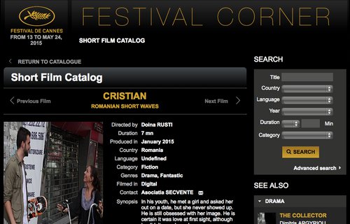 Filmul Cristian - la Cannes. După povestirea omonimă - Doina Ruști