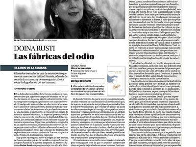 Review about Lizoanca (Eliza a los once annos) by Doina Ruști. La Opinion de Murcia, Spania