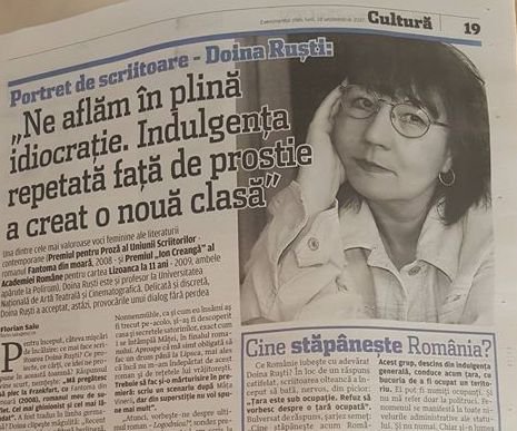 Interviu în Evenimentul zilei - Doina Ruști