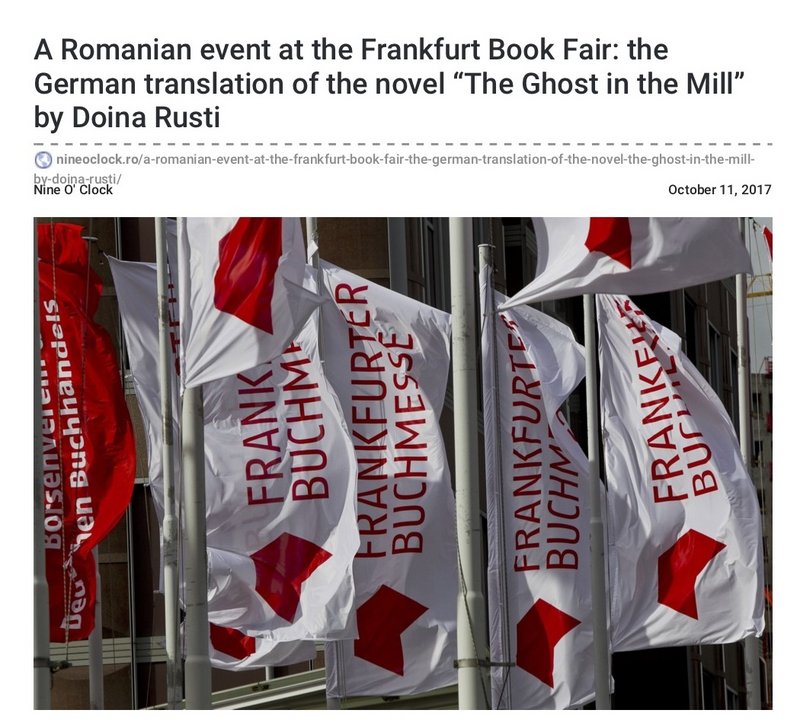 Fantoma din moară la Frankfurter Buchmesse, 2017 - Doina Ruști
