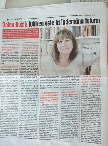 Vremea clonelor voluntare. Un interviu în Jurnalul Național - Doina Ruști