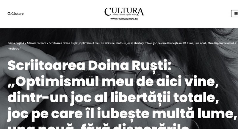 Despre optimism și cărți în „Cultura - Doina Ruști