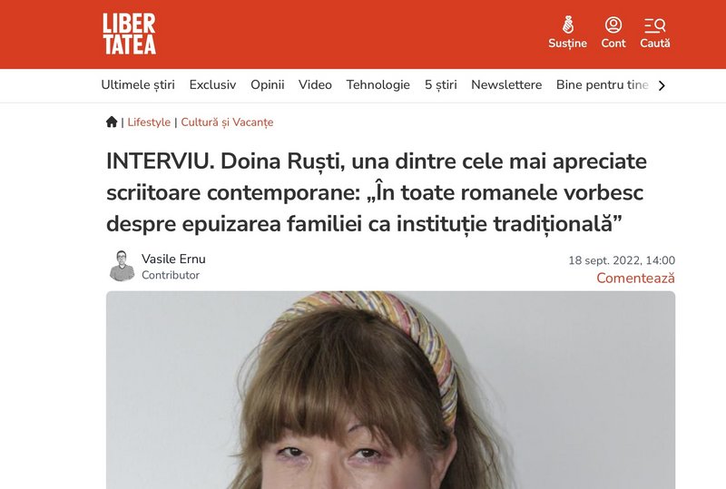 Doina Ruști – un interviu în Libertatea, despre parfumuri și alte vicii literare. - Doina Ruști