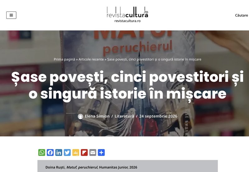 Șase povești și o lume în mișcare - Doina Ruști