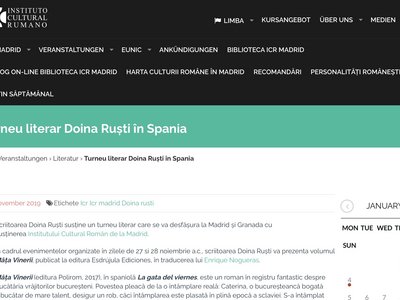 Doina Ruști at the Romanian Cultural Institute: Romanian literature on the international stage